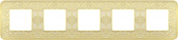 FD01375OP Рамка Emporio Gold White Patina 5-постовая Fede фото